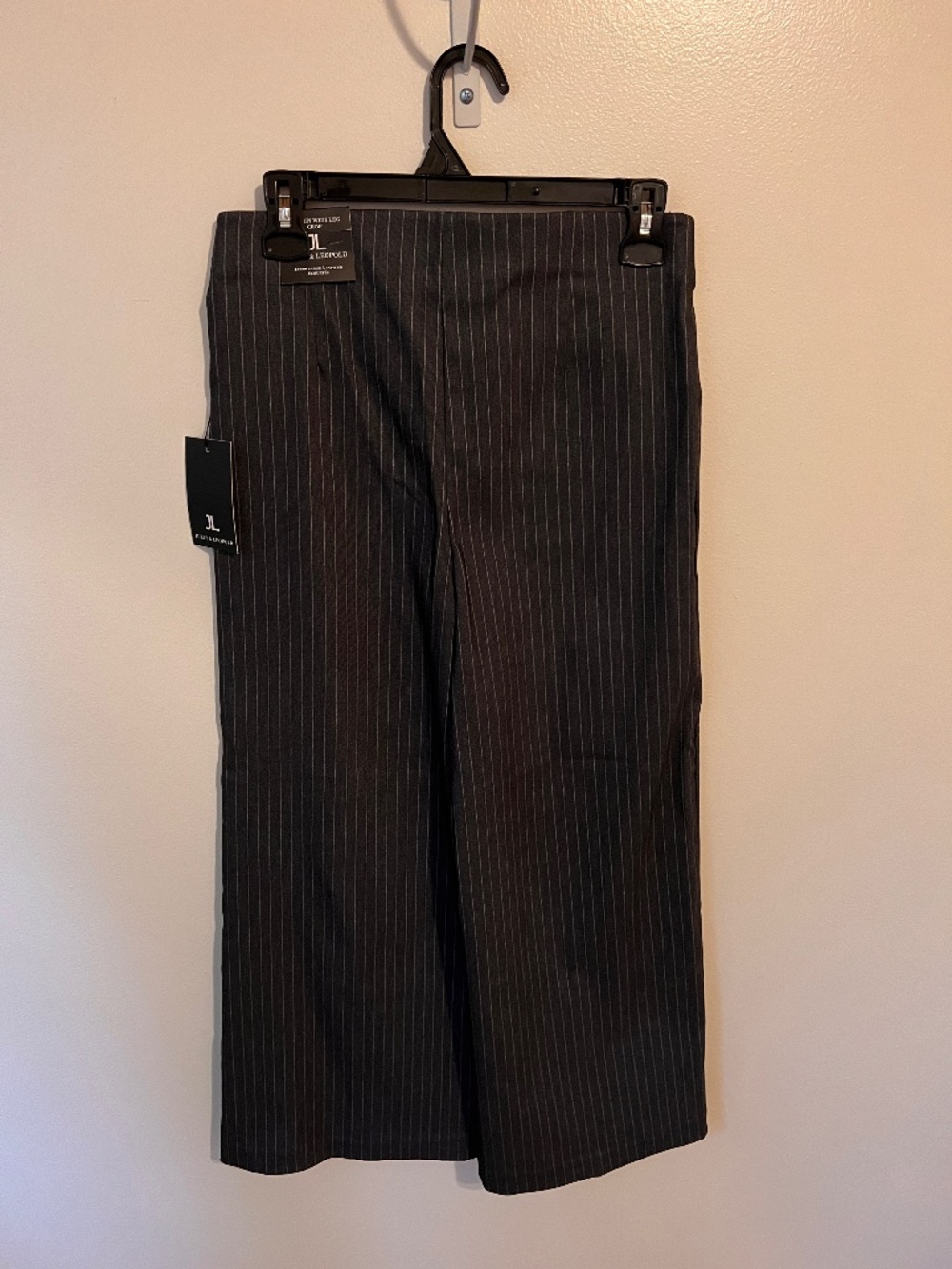 Jules & Leopold Grey Pinstripe Pull on Wide Leg Crop Pants | Size S | NWT